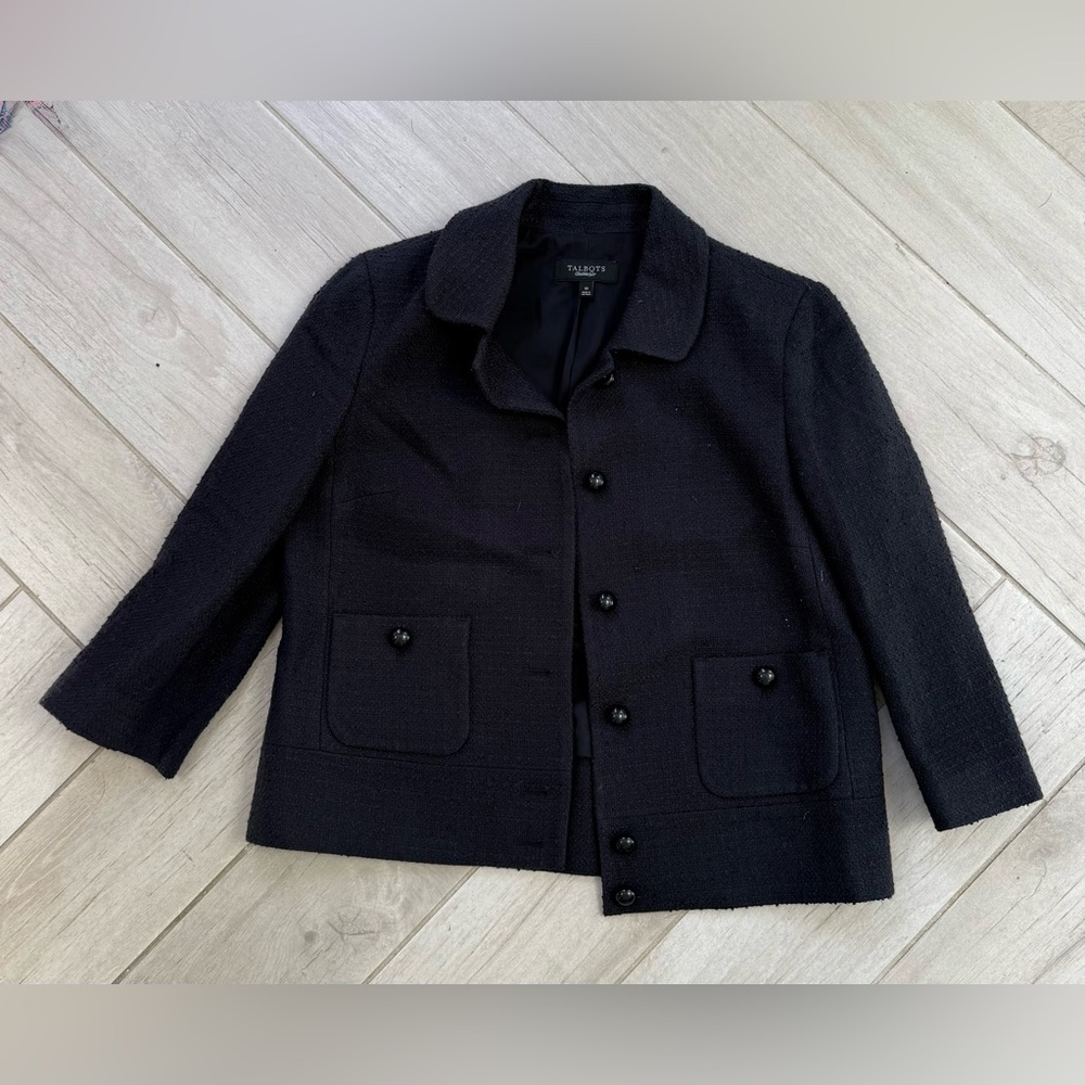 Talbots navy Button-Up blazer